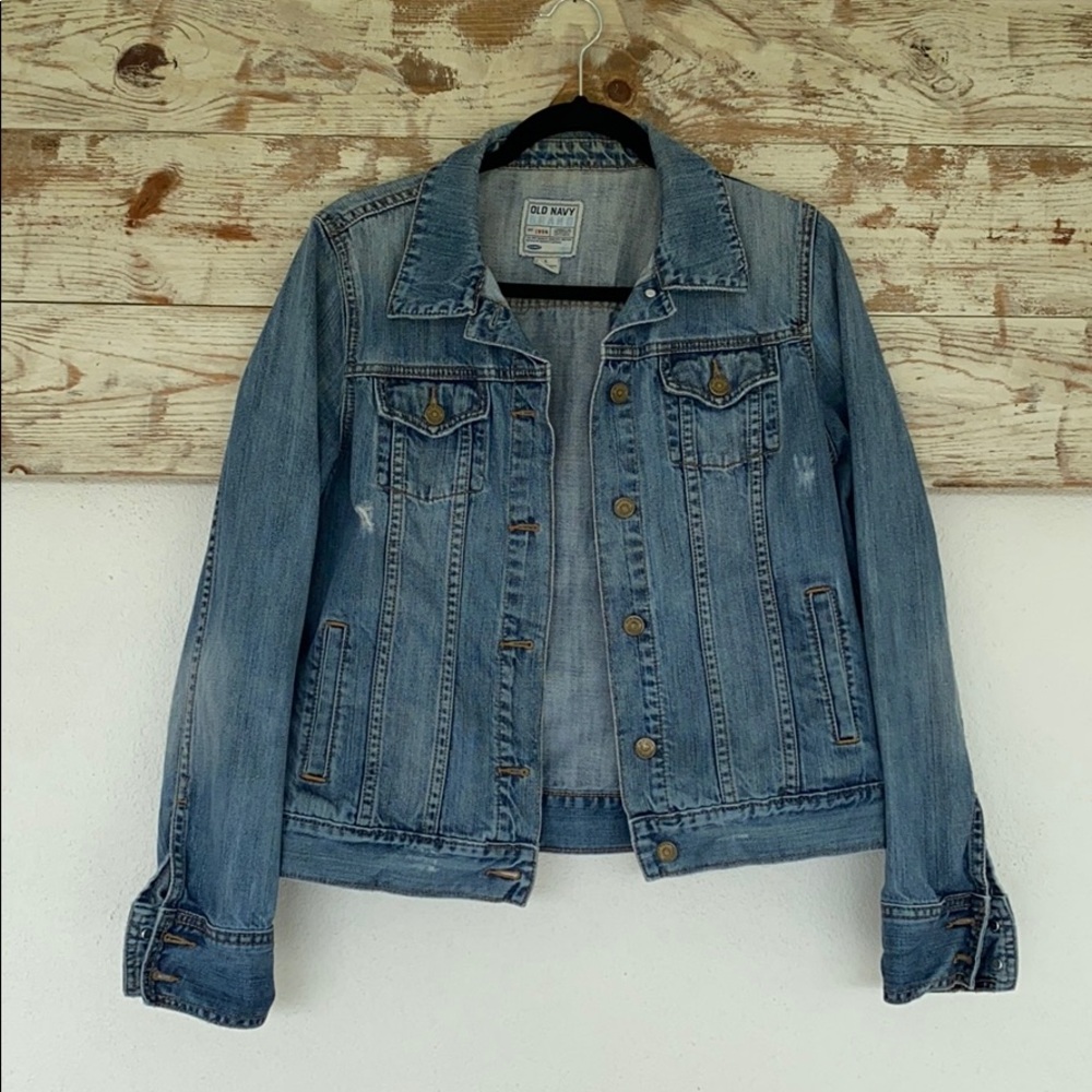 Old Navy slightly distressed denim jacket
